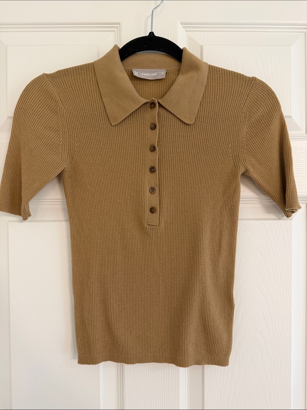 Everlane | The Italian Merino Rib Polo in Khaki